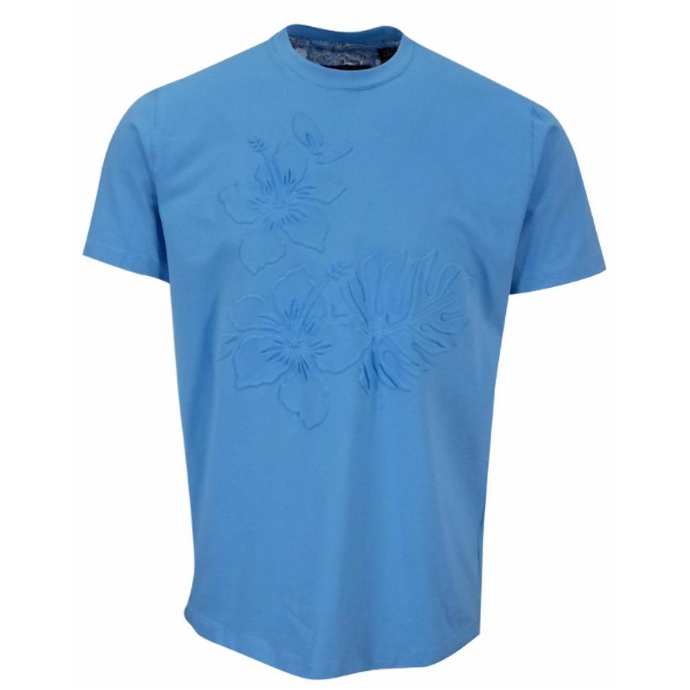 NEW LORDS OF HARLECH men's carson embossed tee in blue